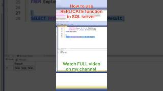 Replicate Function in SQL Server #sqltutorial #sqlserver #coding