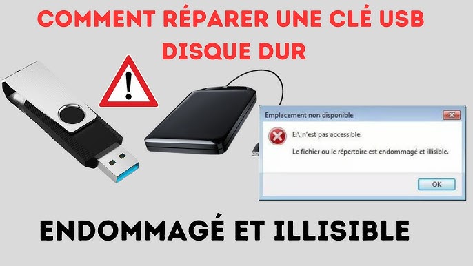 Réparer la capacité d'une clé usb en deux minutes 