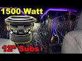 1500 WATT 12 INCH SUBS SYSTEM PLAYS 3 SONGS! TURNED UP THE BASS ON THE LAST SONG!