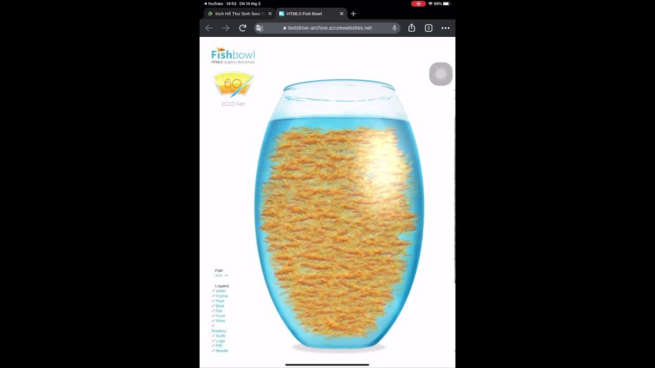 fish bowl test hiệu năng trên ipad pro 11 2800 fish quá khủng khiếp cân