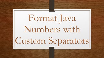 Format Java Numbers with Custom Separators