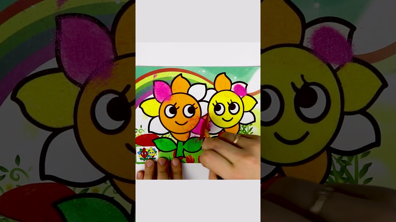 Sand Painting for Kids | Colorful Flowers Sand Painting | How to Color a Flowers With Sand