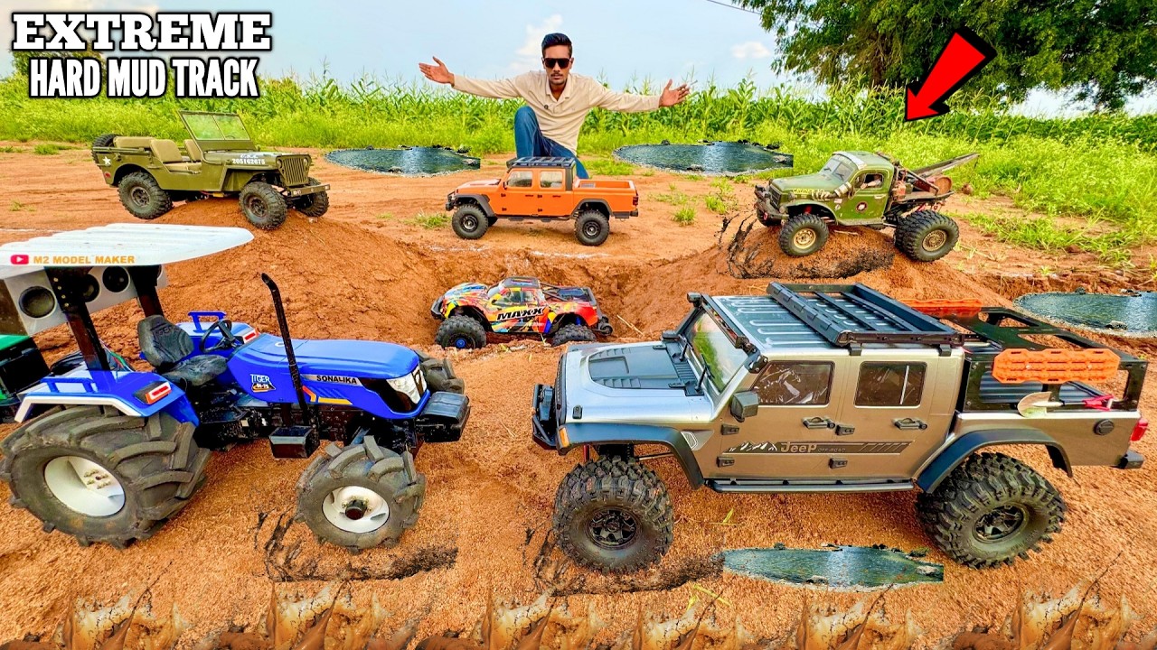 RC Thar Roxx Camper Vs RC Sonalika Tiger Mud Pit Challenge - Chatpat toy TV