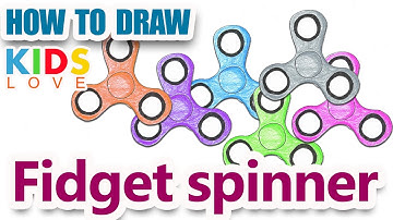 How to draw a Fidget Spinner step by step l Learn Colors with  fidget spinner l Kids love
