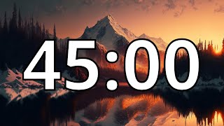 45 Minute Timer | Snowy Mountains | NO Music