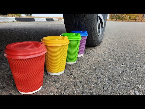 TEST: CAR vs COLORS !!! Crushing Crunchy & soft Things by Car.