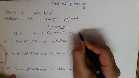 Measurement of capacity for class 3 || conversion l to ml || CBSE maths class 3 || maths conversions