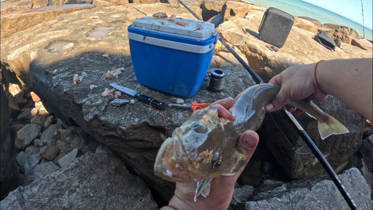 Pesca sobre espigón de contención en el marquesado 