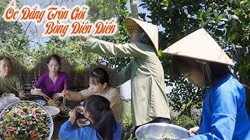 Ốc Đắng trộn gỏi bắp chuối bông điên điển món ăn trong vườn nhà | Ký Ức Miền Tây