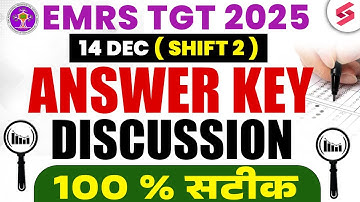 EMRS TGT Answer Key 2025 | EMRS TGT 14 Dec Answer Key 2025 | EMRS TGT Paper Solution 2025