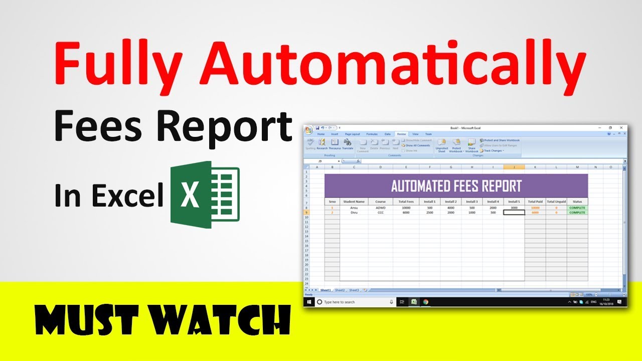 😮 Create Fully Automated 👌Fees Report in Excel | Hindi | Genix Updates