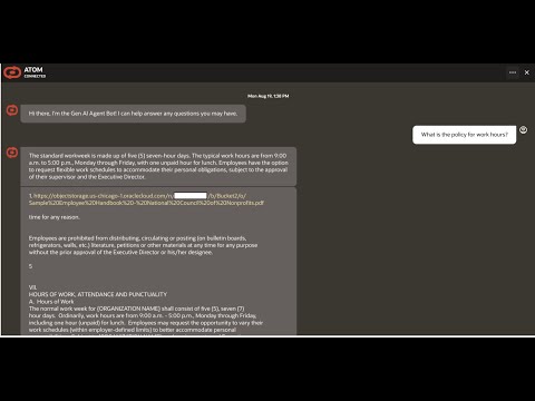 Deploy an ODA Chatbot powered by Generative AI Agents