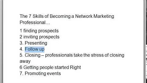 7 Skills of Becoming a Network Marketing Professional