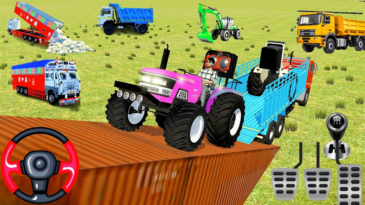 🔴MONSTER Track unloading two tractors In game indian simulator game 🎮🎮❤️😀😘