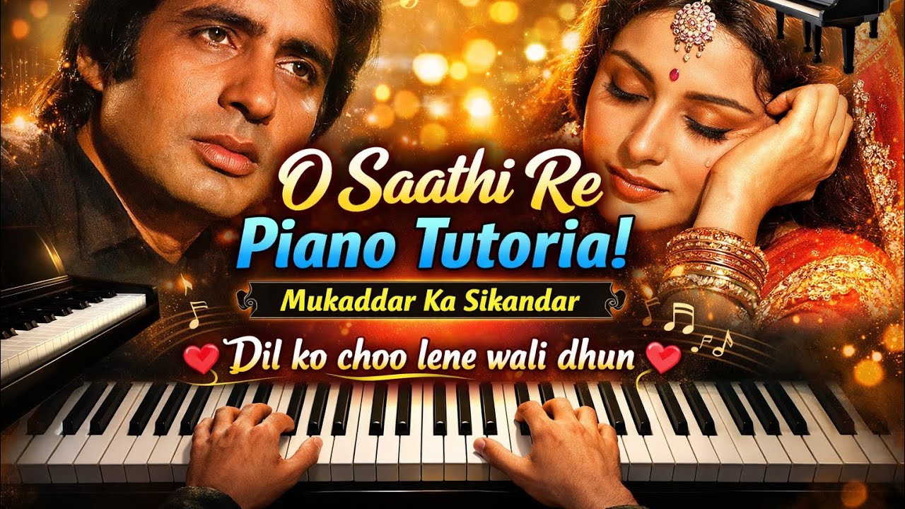 O Saathi Re Piano Tutorial | Mukaddar Ka Sikandar | Easy Notes for Beginners 🎹