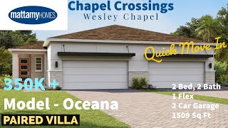 Home Tour Mattamy Homes Oceana Model Paired Villa in Chapel Crossings Wesley Chapel Tampa