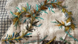 Project Bag - (23) Twisted Chain Leaves in botanical embroidery (inspired by Jennifer Clouston)