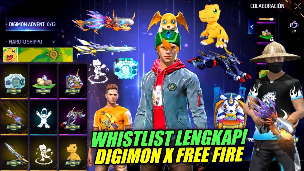 ВСЕ ПРЕДМЕТЫ КОЛЛАБАЦИИ DIGIMON ЗДЕСЬ!! ПОСЛЕДНИЙ ОБЗОР СПИСКА ЖЕЛАНИЙ DIGIMON X FREE FIRE 2025 Г...