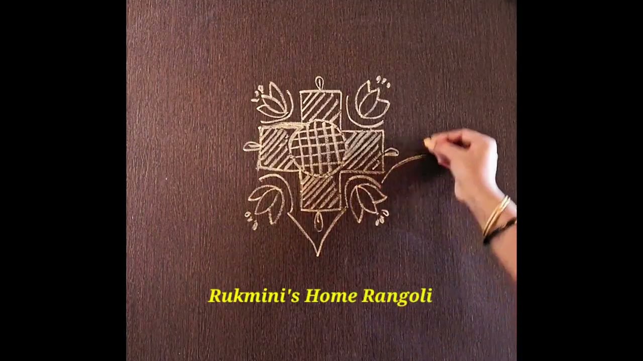💐Quick and Simple Free Hand Rangoli Design 💐#freehandrangolis 