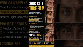 Casting Call For Feature Film | Mumbai Audition 2026 MFT Age: 5–70 Years