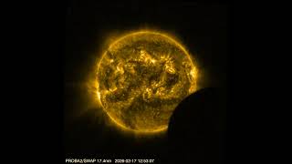 Annular solar eclipse seen from space