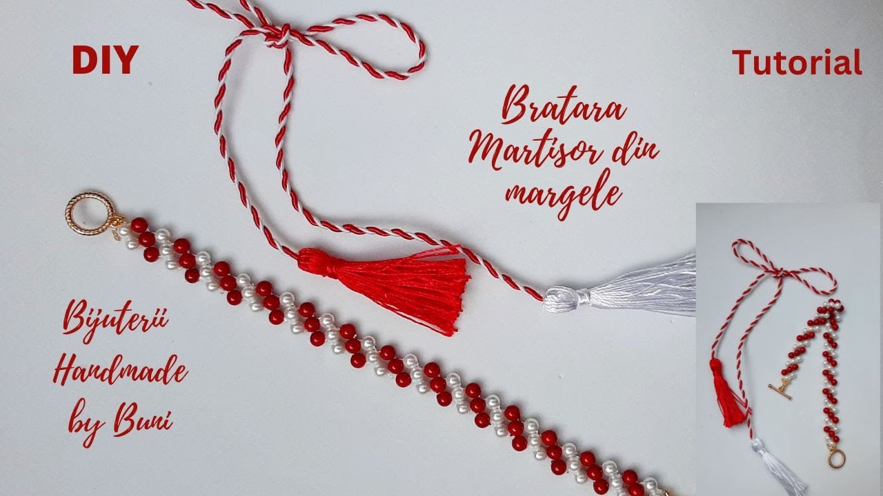 Cum se face cea mai simpla si eleganta Bratara Martisor din margele/ Beaded RAW bracelet