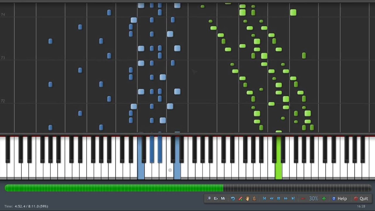 Rachmaninoff Etude Op. 39 No. 6 Little Red Riding Hood Synthesia (30% speed)