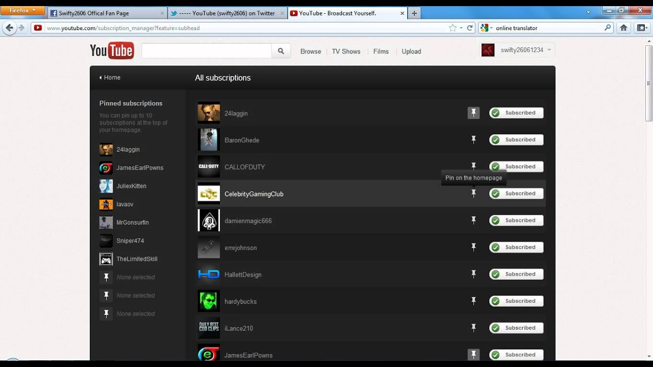 Tutorial on pinning or how to pin on youtube by swifty2606