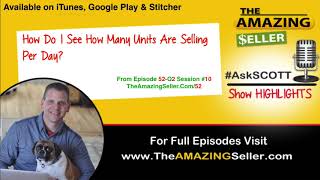 How Do I See How Many Units Are Selling Per Day? TAS 52 The Amazing Seller