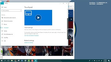 Touchpad Settings - Windows 10