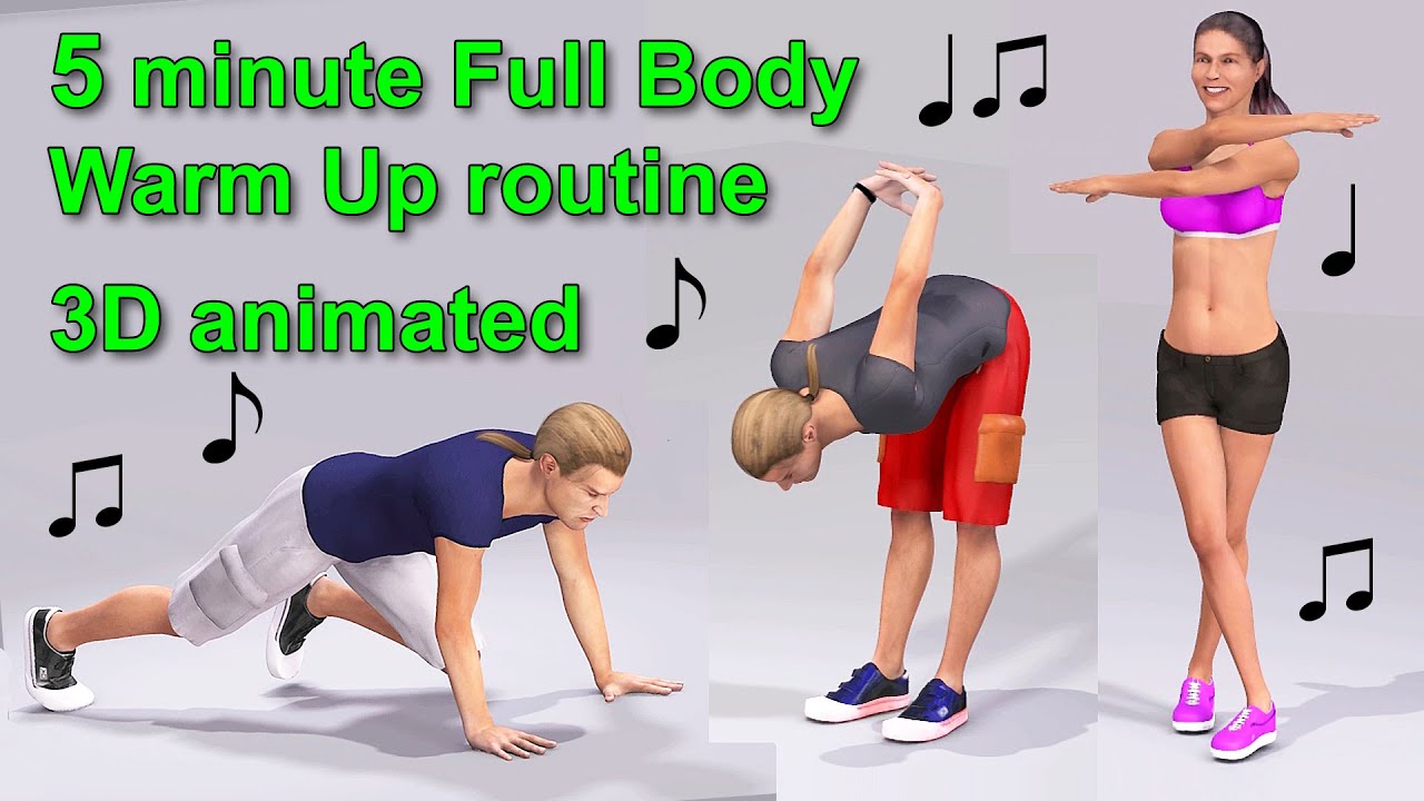 5 minute Full Body Warm Up and Stretching • EDM pre-workout routine