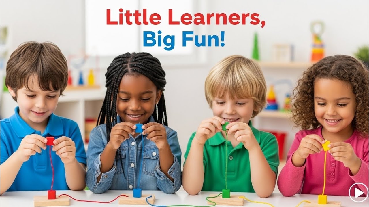 ECE Colour Sorting Activity | Fine Motor Skills with Coloured Boxes & Strings