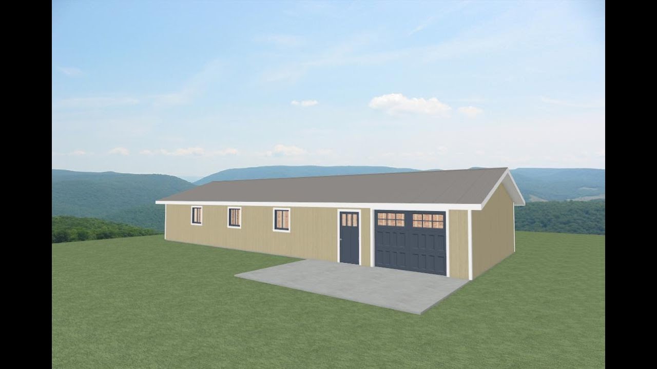 60’x24’ Garage Blueprints – Large Detached Garage Plans for Workshop or Storage