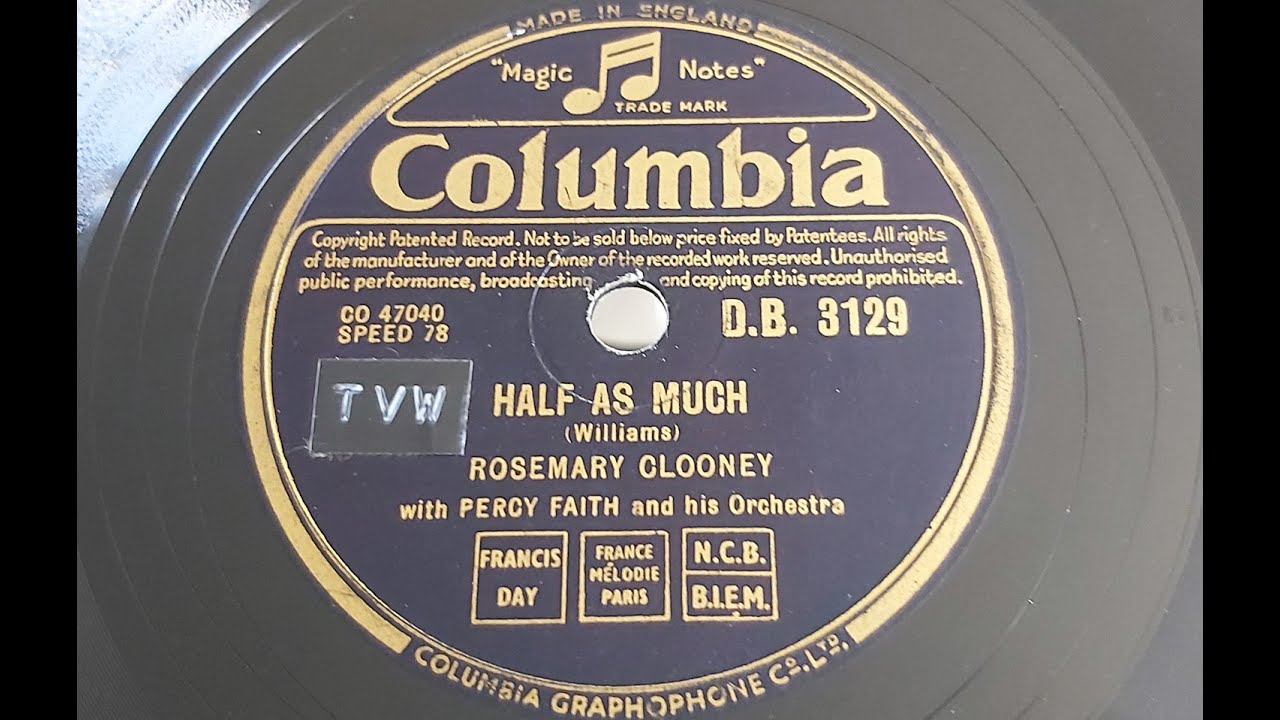 Rosemary Clooney 'Half As Much' 1952 78 rpm YouTube