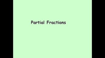 FSc I Partial Fractions Part 1