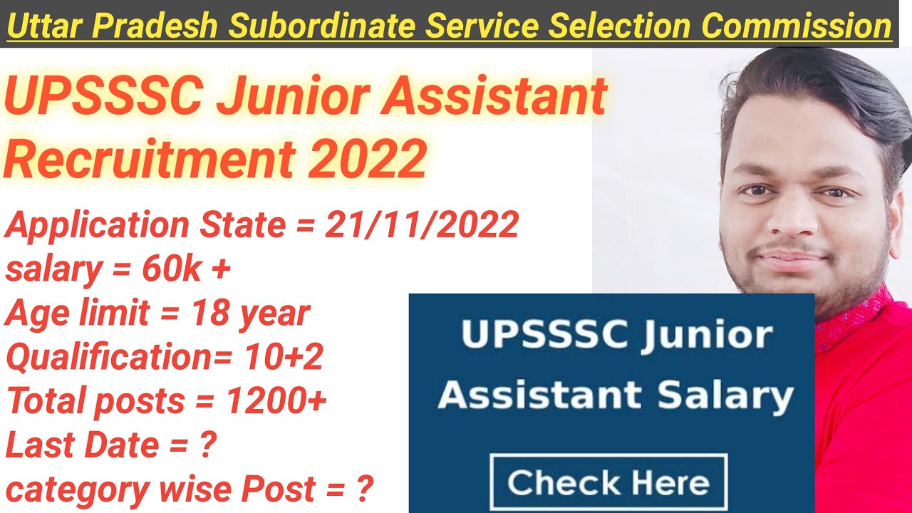 UPSSSC 10+2 Junior Assistant Recruitment 2022 Online Form, Notification Out   PET Mains Examsyllabus