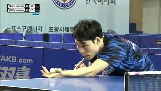 2019 Professional Table Tennis Championships Men's Singles Final: Jeong Young-sik vs. Jang Woo-jin screenshot 5