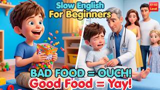 A Midnight Trip To The Hospital! Easy English Listening Story for Beginner | Slow English A2 Level