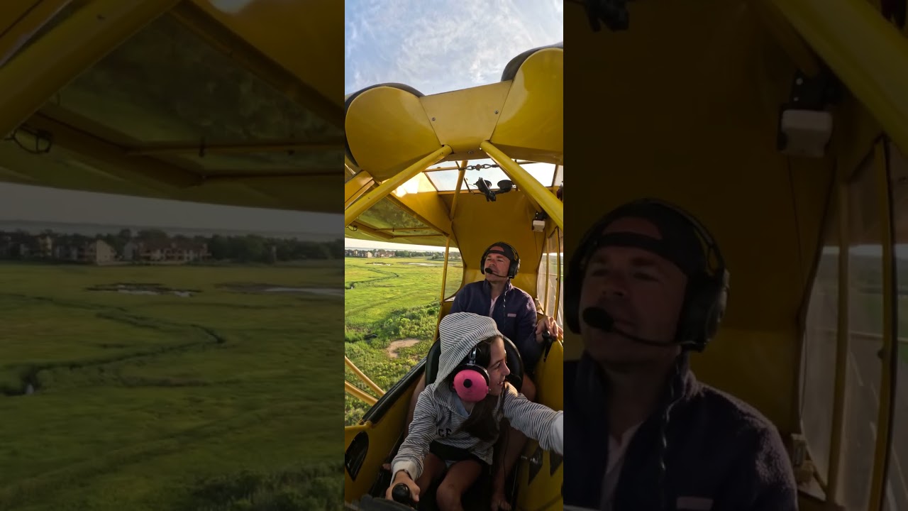 Teaching My 6 year old how to Takeoff in the 1941 Piper J3 Cub #aviation #pilot #flying