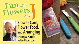 Flower Care, Flower Food and Cutting with a Knife