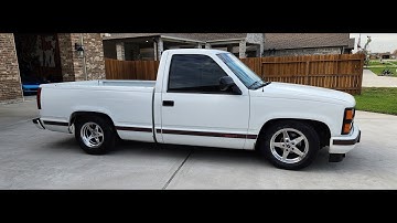 Installation of the 4/6 drop kit on my 89 OBS, and we get the wheels polished up and mounted!