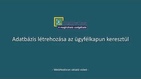 Adatbázis létrehozása az ügyfélkapun keresztül