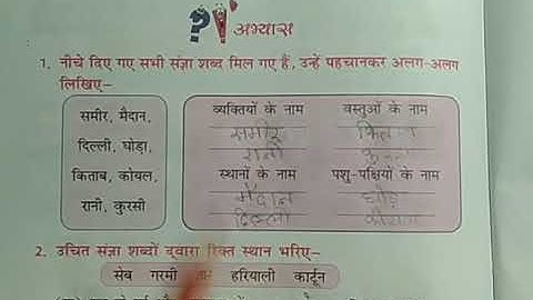 Class 2 Hindi vyakaran chapter 5 (Sangya) question answer by Bandana Kumari