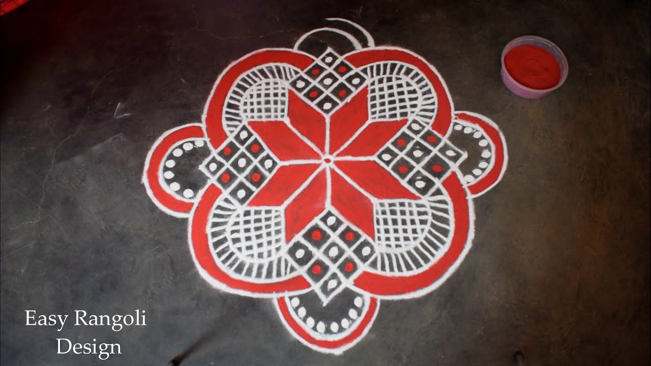 Easy and Simple Rangoli 7X1 dots | Beautiful Rangoli Designs | Easy ...