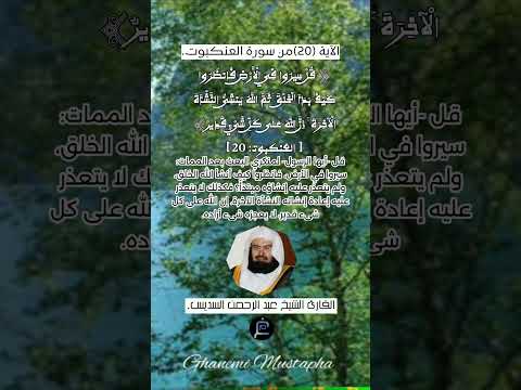 الآية 20 من سورة العنكبوت القارئ الشيخ عبد الرحمن السديس 