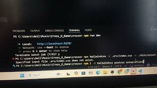 Opening project after error case2 after installing tailwind 