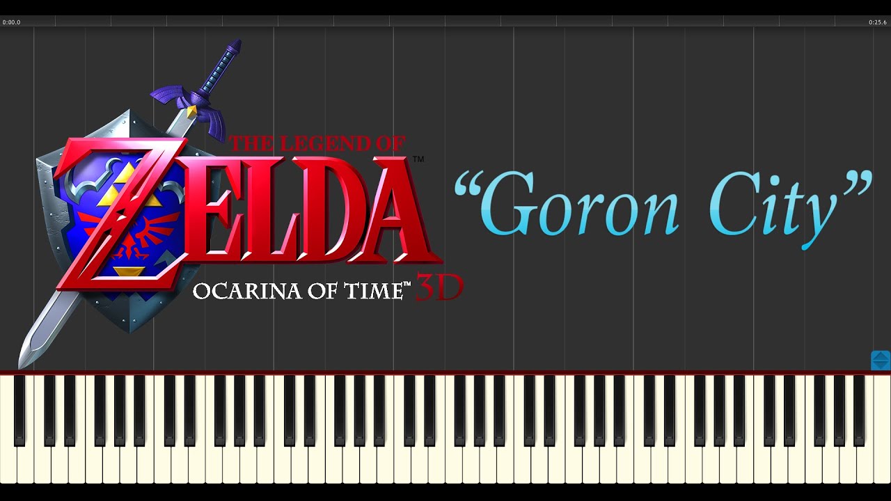 The Legend of Zelda Ocarina of Time Goron City (Piano Tutorial Synthesia) YouTube