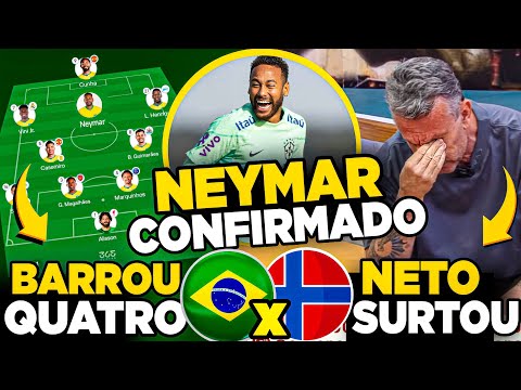 Neymar in the starting lineup 😱 Neto freaked out live on air with Brazil's lineup! Ancelotti benc...