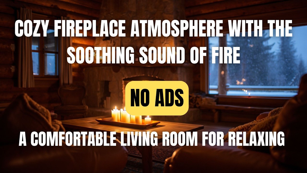 Relaxing Fireplace Sounds with Crackling Fire | Cozy Night