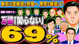 万博「関心ない」69％、東京15区補選は終盤へ(ぽぽんぷぐにゃんSTREAM)- 2024.04.24